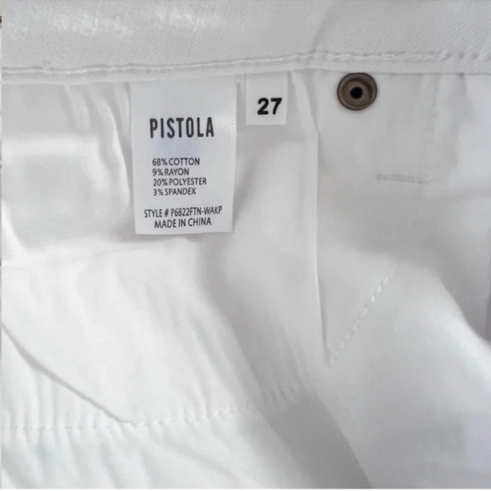Pistola Jennifer Oslo White High Waisted Jeans P6822FTN Size 27 Distressed